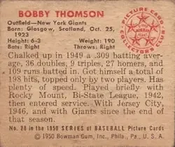 Back of Bobby Thomson