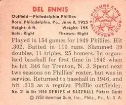 Back of Del Ennis