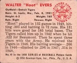 Back of Walter "Hoot" Evers