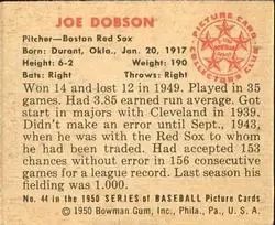 Back of Joe Dobson