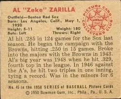 Back of Al "Zeke" Zarilla