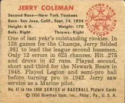 Back of Jerry Coleman