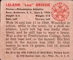 Back of Leland "Lou" Brissie