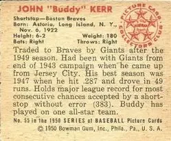 Back of John "Buddy" Kerr