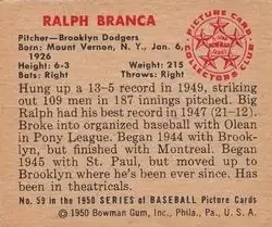 Back of Ralph Branca