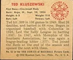 Back of Ted Kluszewski