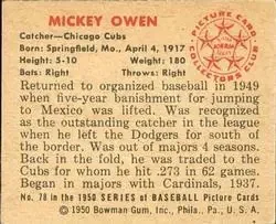 Back of Mickey Owen