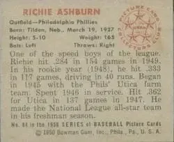 Back of Richie Ashburn