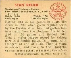 Back of Stan Rojek