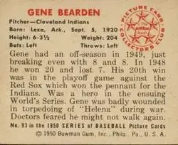 Back of Gene Bearden