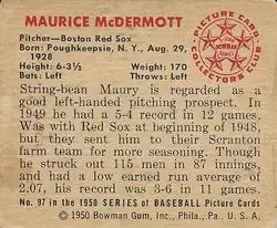 Back of Maurice McDermott