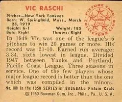 Back of Vic Raschi