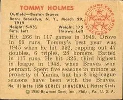 Back of Tommy Holmes