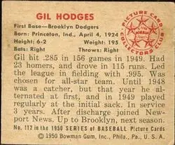 Back of Gil Hodges
