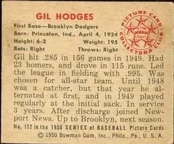 Back of Gil Hodges