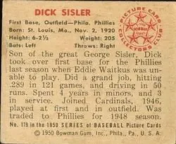 Back of Dick Sisler