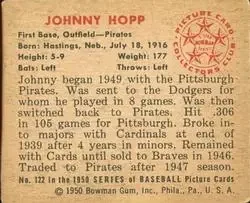 Back of Johnny Hopp