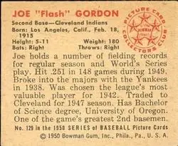 Back of Joe "Flash" Gordon