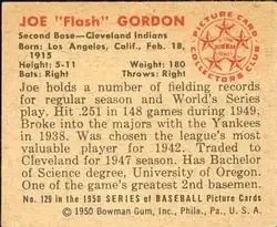 Back of Joe "Flash" Gordon