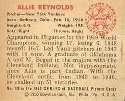 Back of Allie Reynolds