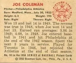 Back of Joe Coleman