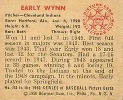 Back of Early Wynn