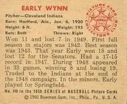 Back of Early Wynn