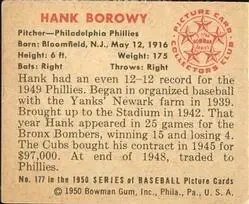 Back of Hank Borowy