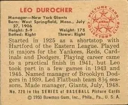 Back of Leo Durocher