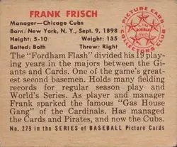 Back of Frank Frisch