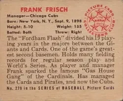 Back of Frank Frisch