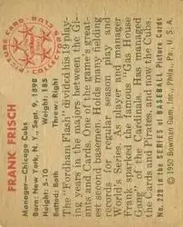 Back of Frank Frisch