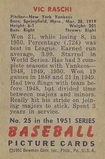 Back of Vic Raschi
