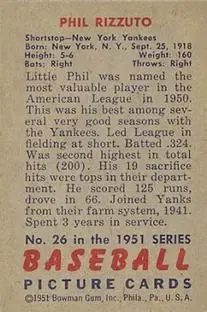 Back of Phil Rizzuto