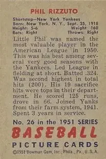Back of Phil Rizzuto