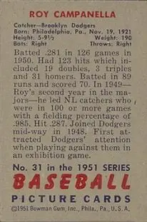 Back of Roy Campanella