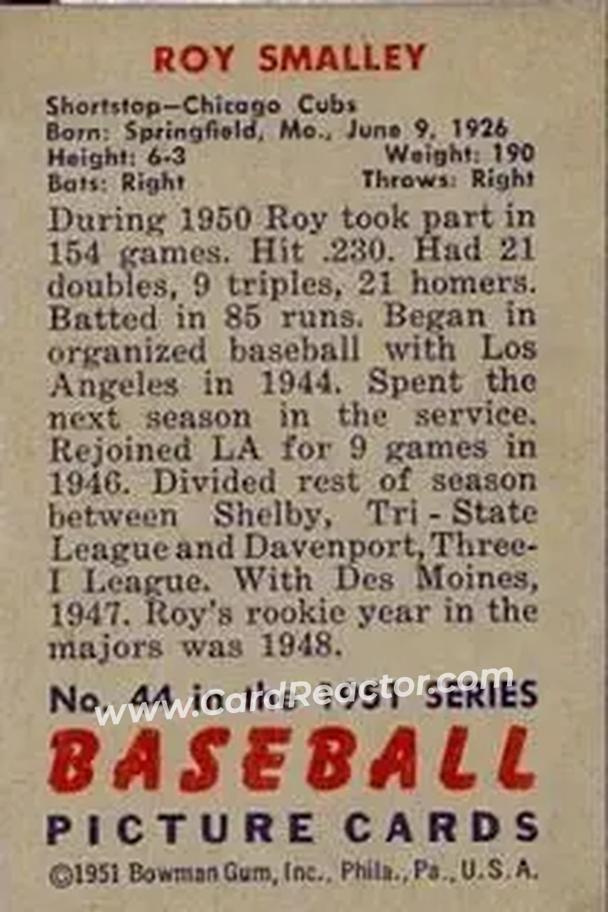 Back of Roy Smalley
