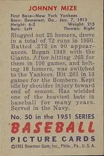 Back of Johnny Mize