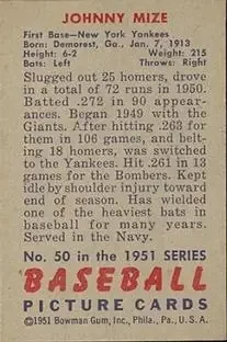 Back of Johnny Mize