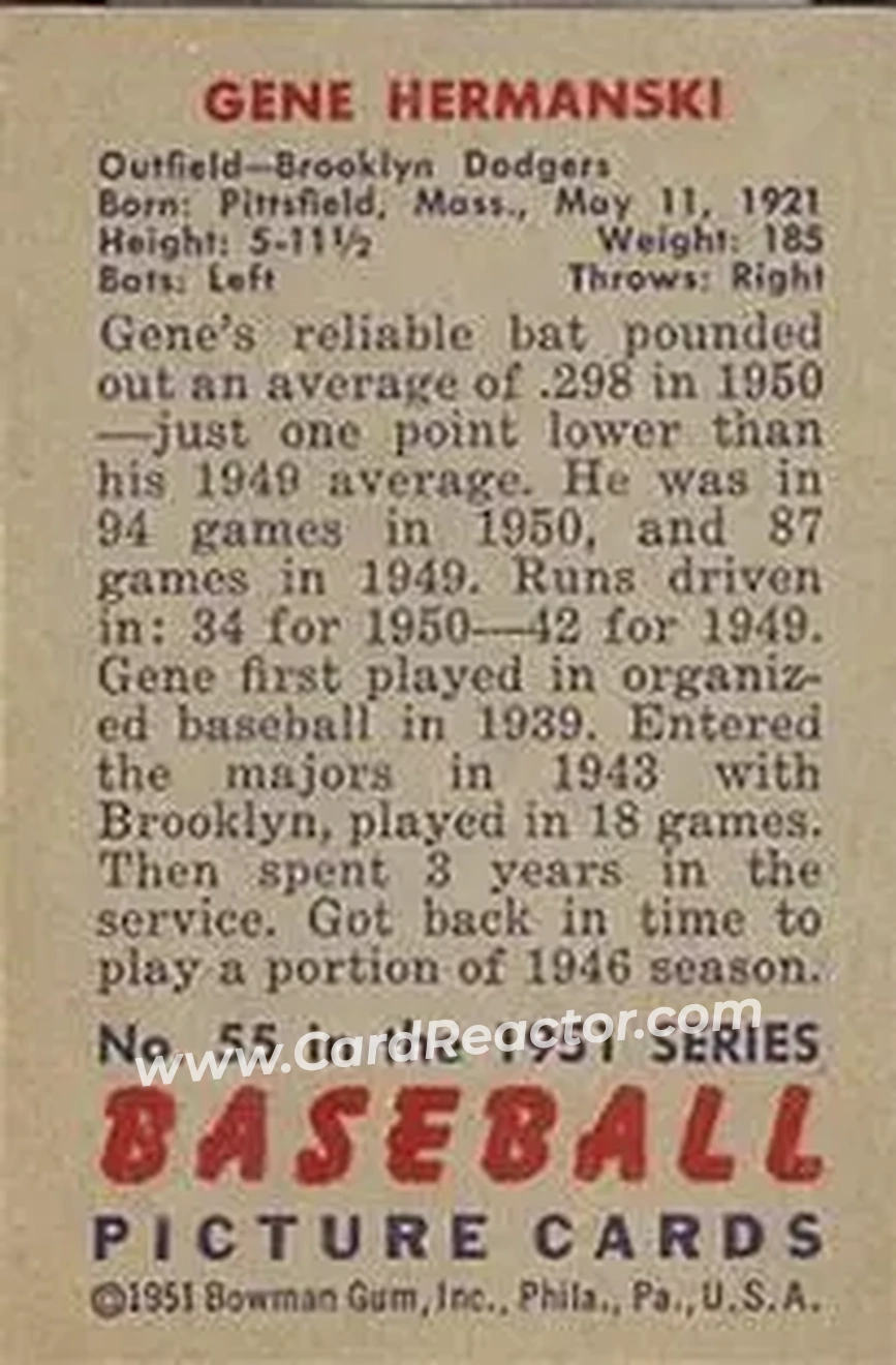 Back of Gene Hermanski