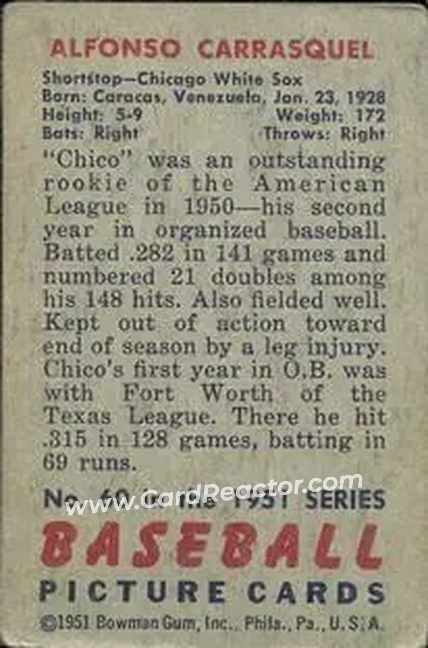 Back of Chico Carrasquel