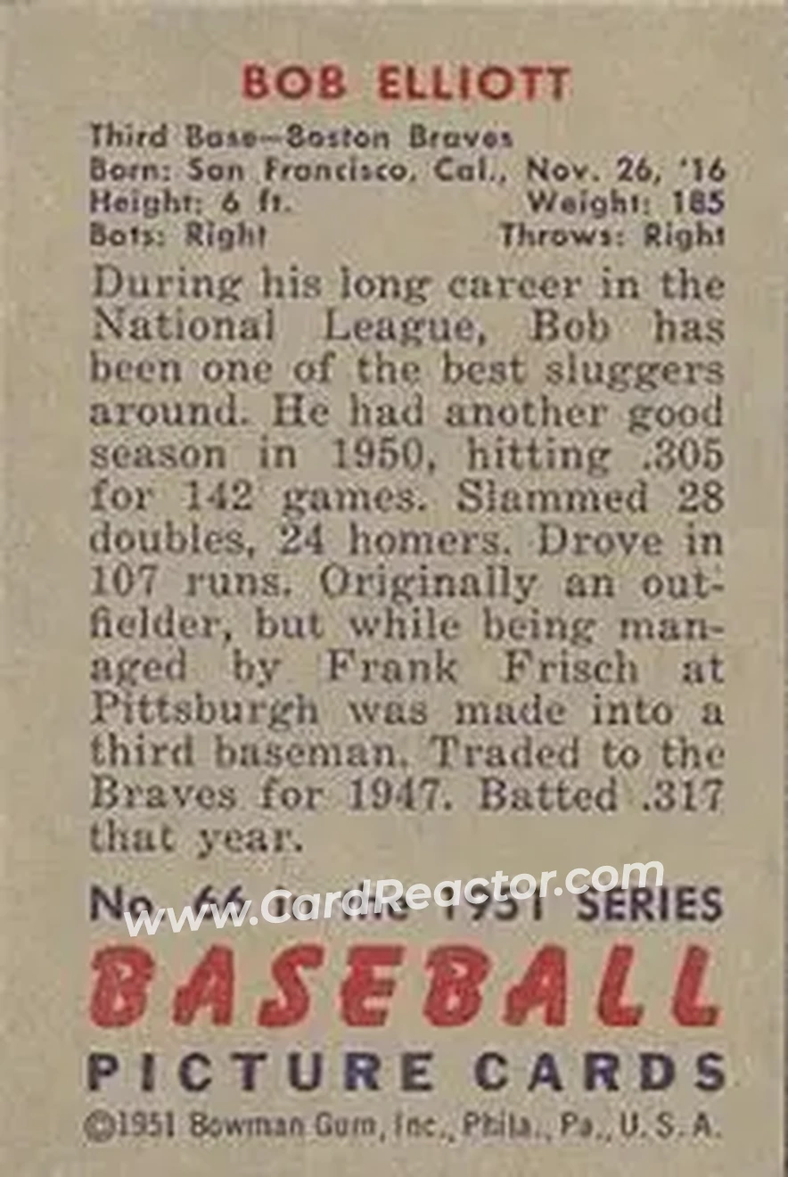 Back of Bob Elliott
