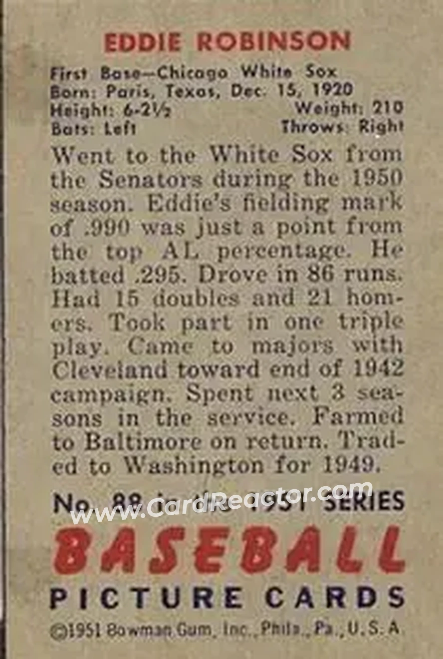 Back of Eddie Robinson