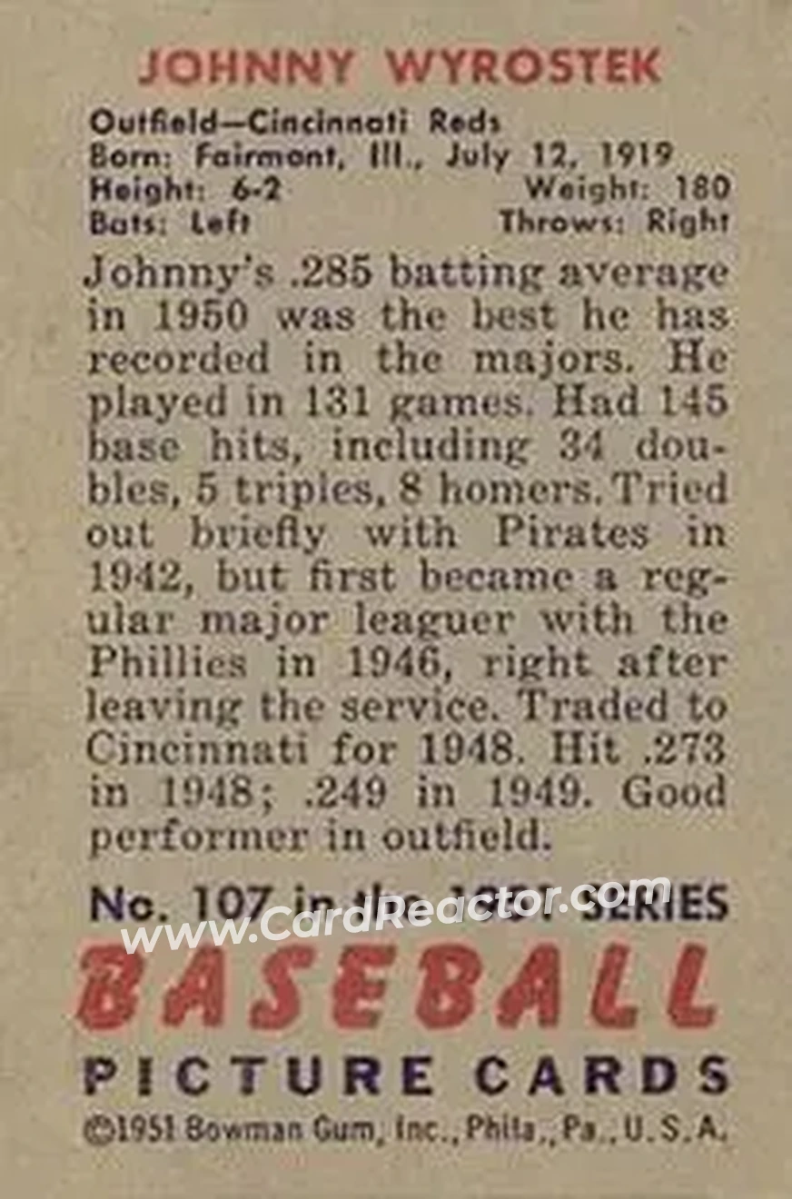 Back of Johnny Wyrostek