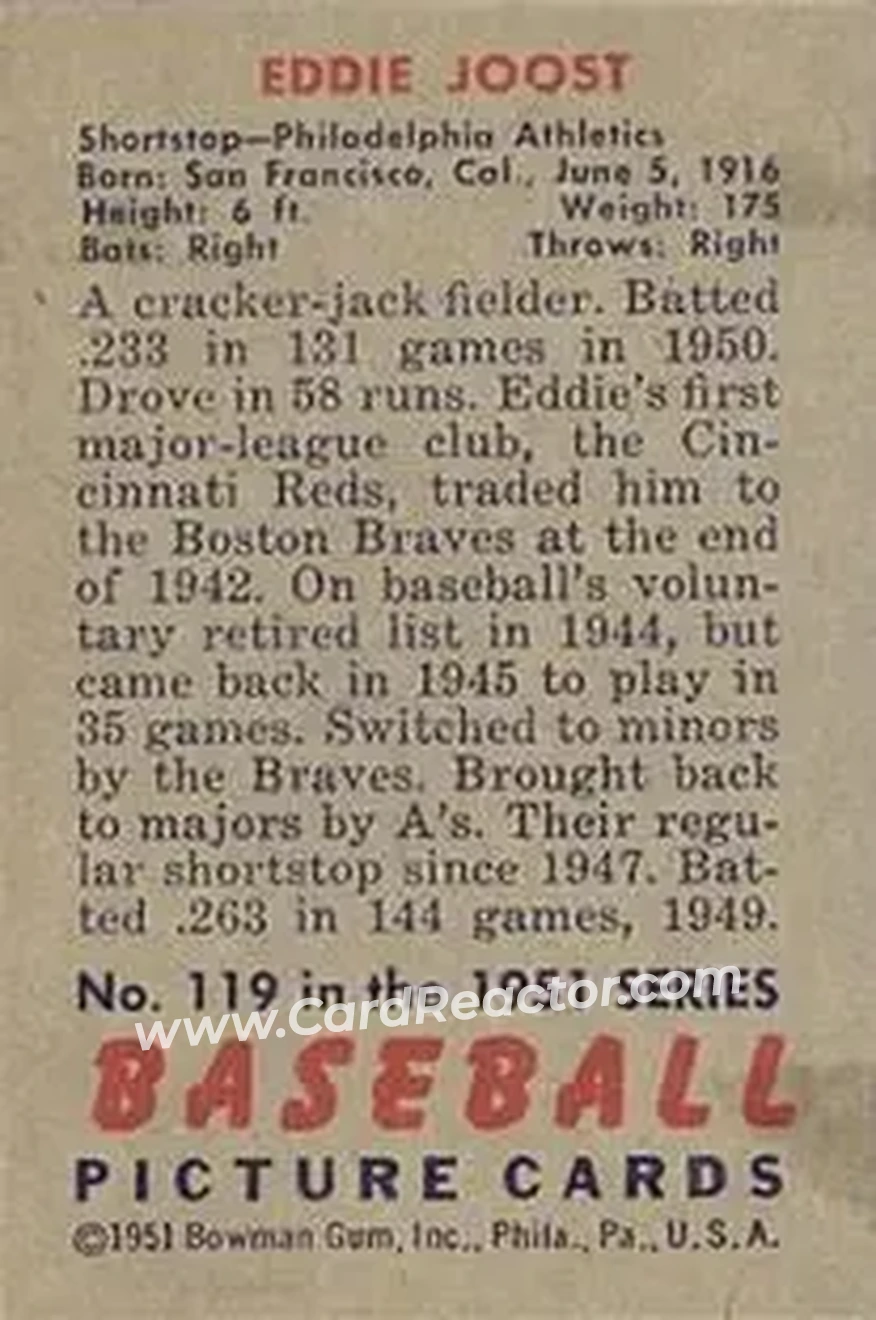 Back of Eddie Joost