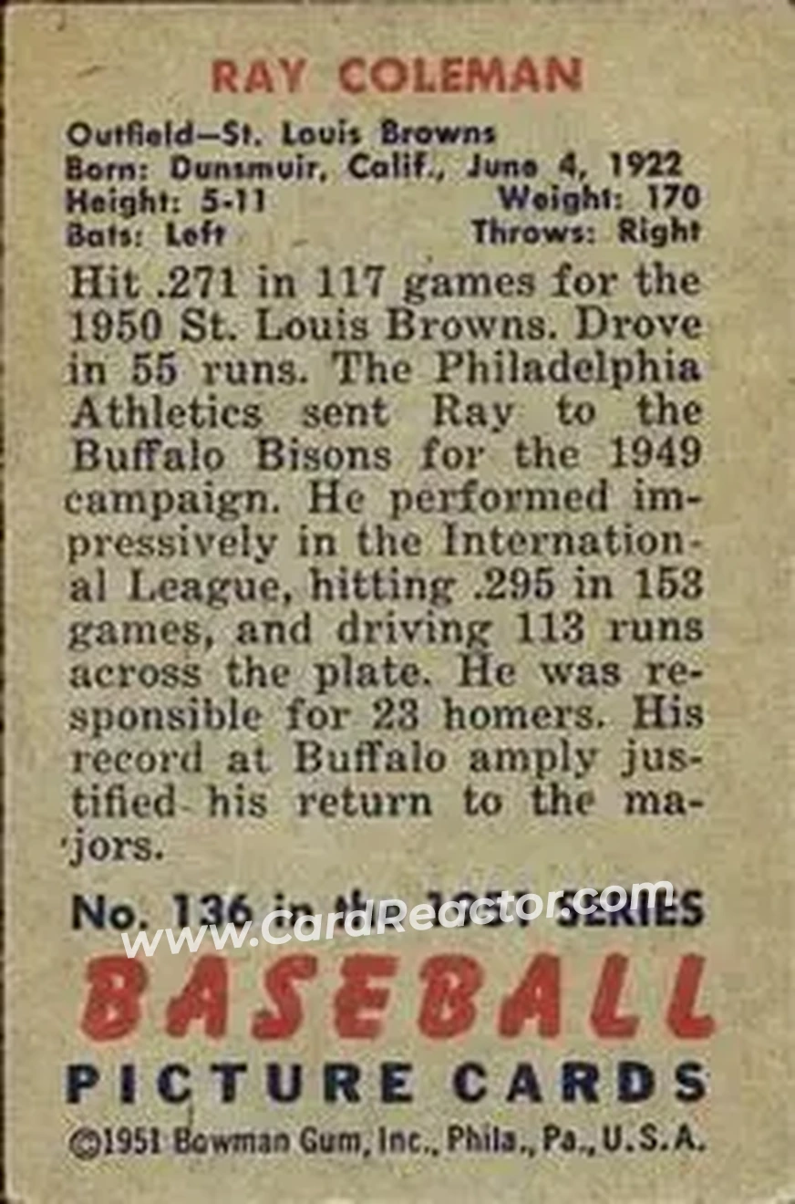 Back of Ray Coleman