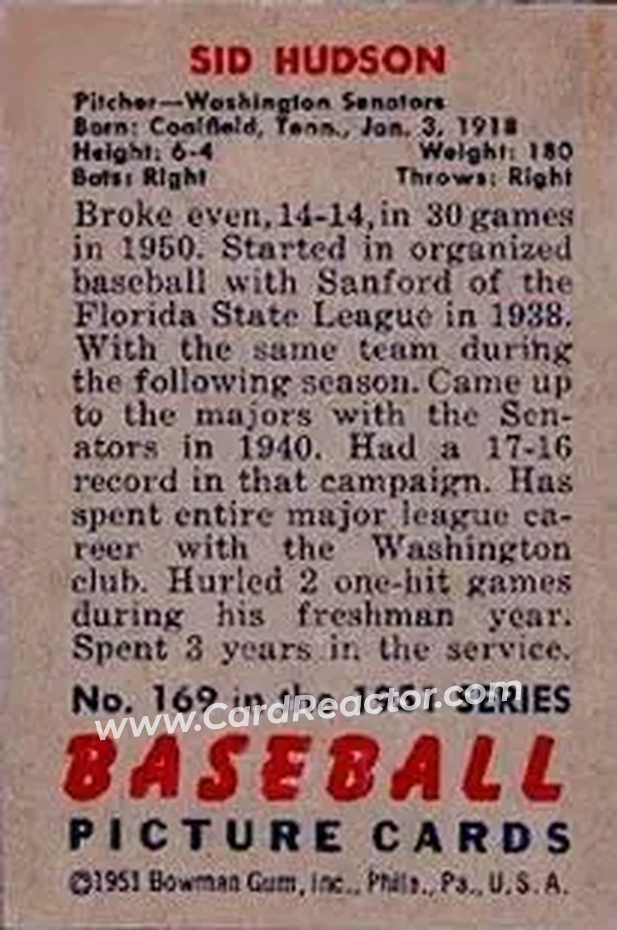 Back of Sid Hudson