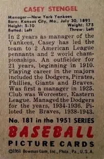 Back of Casey Stengel