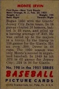 Back of Monte Irvin