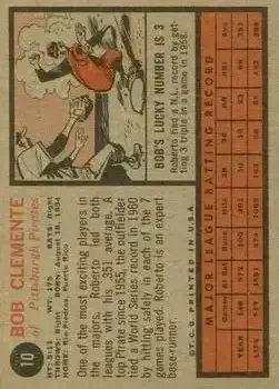 Back of Bob Clemente